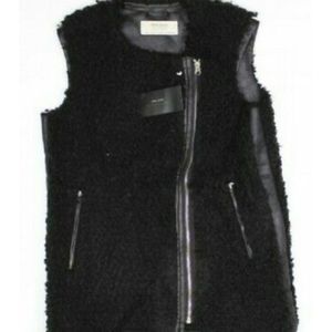 zara faux sherling vest nwot